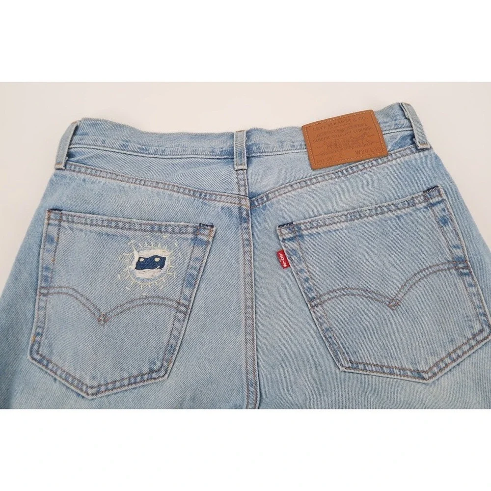 LEVI'S Premium Big E Lot‎ 551 Z Distressed Straight Fit Denim Jeans Mens 30x30